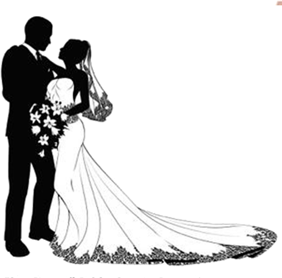 Wedding First Off - Modern Wedding Couple Silhouette (600x577), Png Download