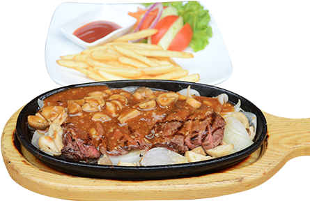 Pephn Sizzling Steak - Grillades (500x287), Png Download