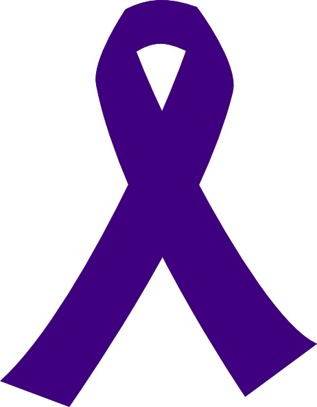 Purple Cancer Ribbon Clip Art - Purple Cancer Ribbon (462x593), Png Download