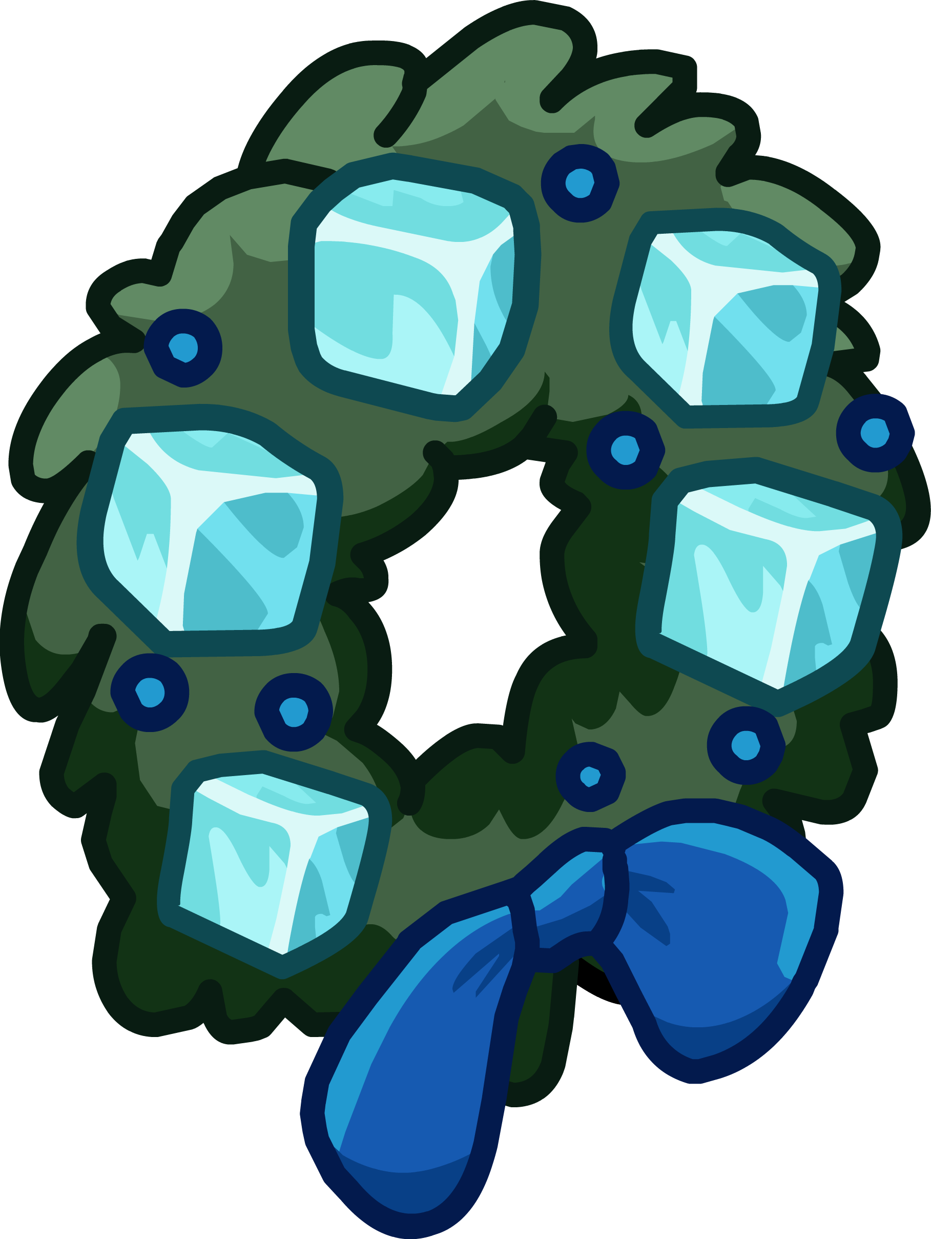 Ice Cube Wreath Sprite 002 - Illustration (1817x2417), Png Download
