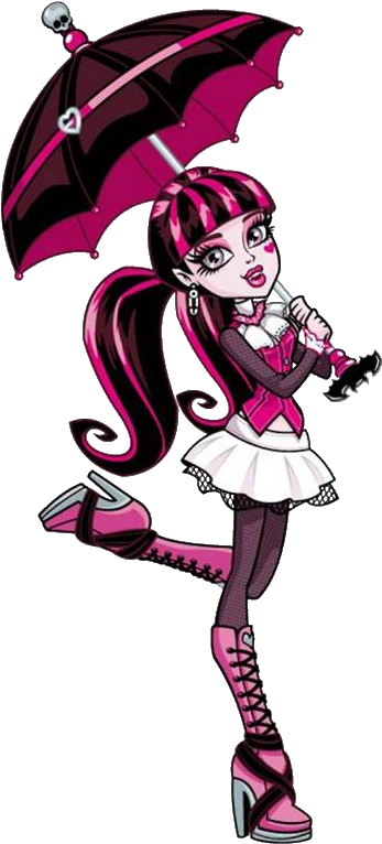 Draculaura Umbrella - Png Monster High (392x784), Png Download