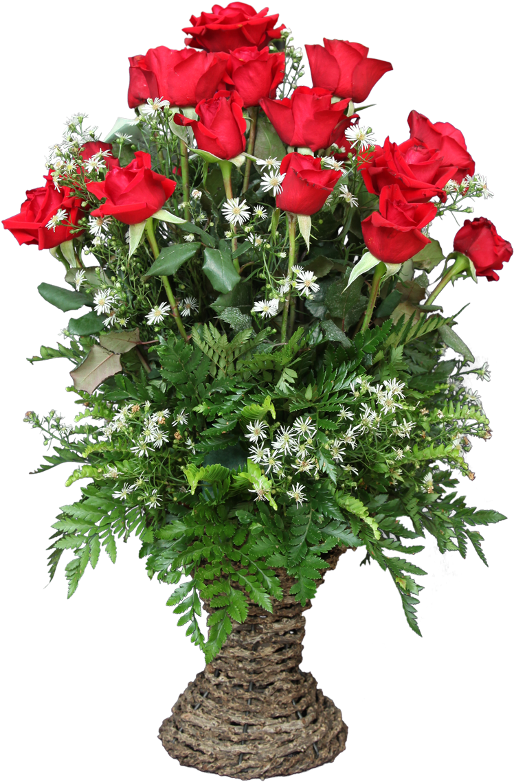 Kithul Vase With 20 Red Roses - Text (800x1177), Png Download