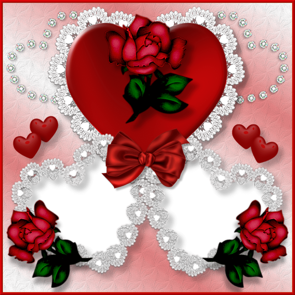 Transpa Double Love Hearts Photo Frame - Double Heart Photo Frame (1024x1024), Png Download