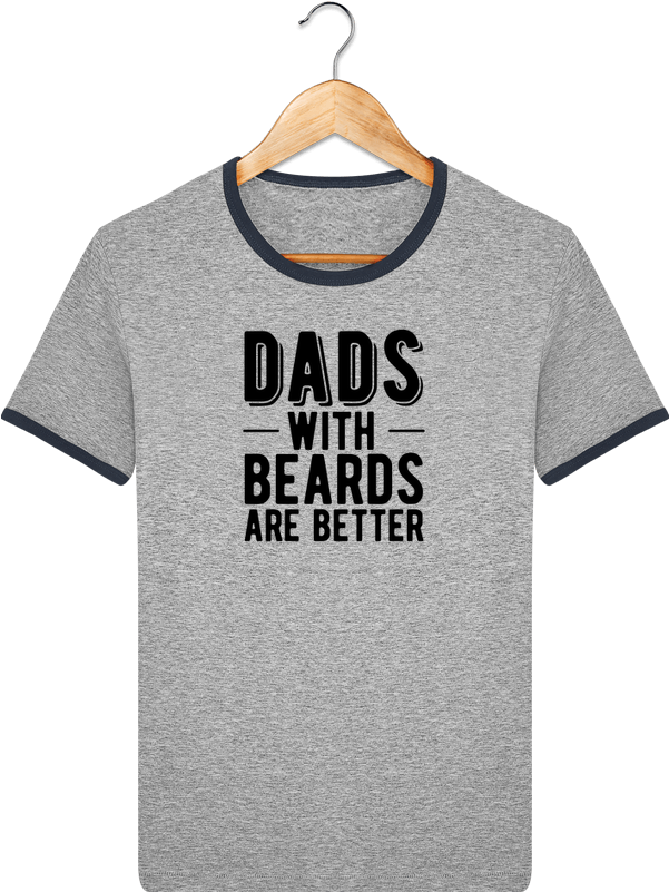 Stanley Contrasting Ringer T Shirt Holds Dad Beard - T-shirt (690x850), Png Download