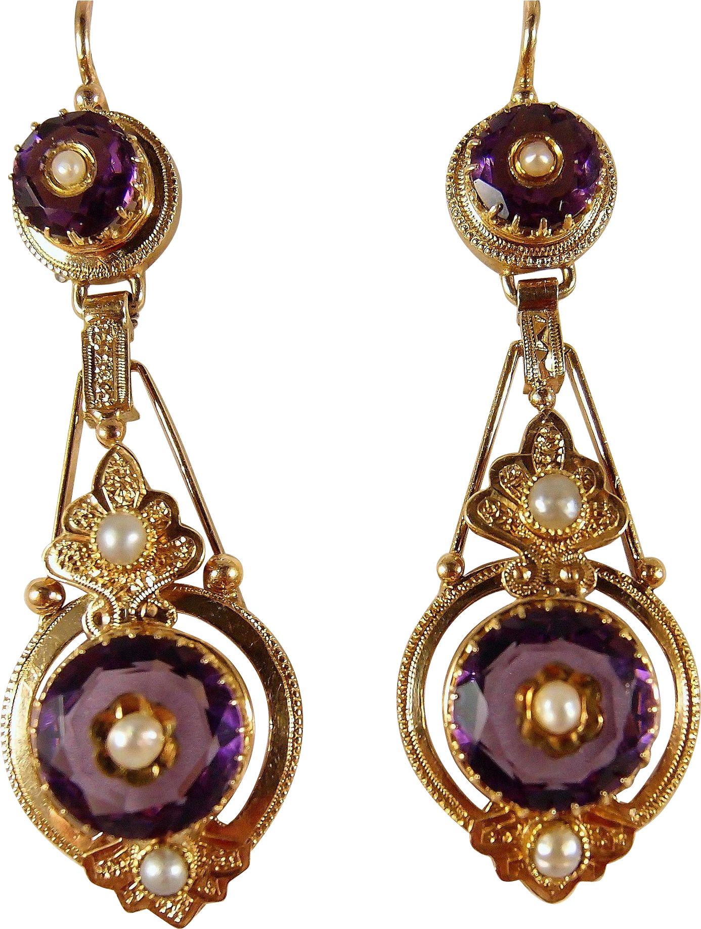 Sold Etruscan Revival Victorian Era Dangling Earrings - Victorian Jewelry Png (1837x1837), Png Download