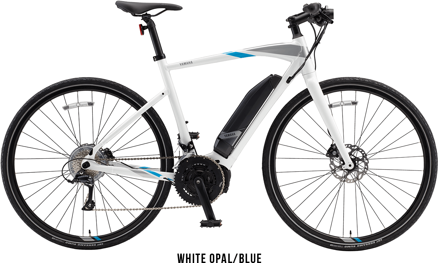 White Opal/blue - Yamaha Bicycles (1575x1000), Png Download