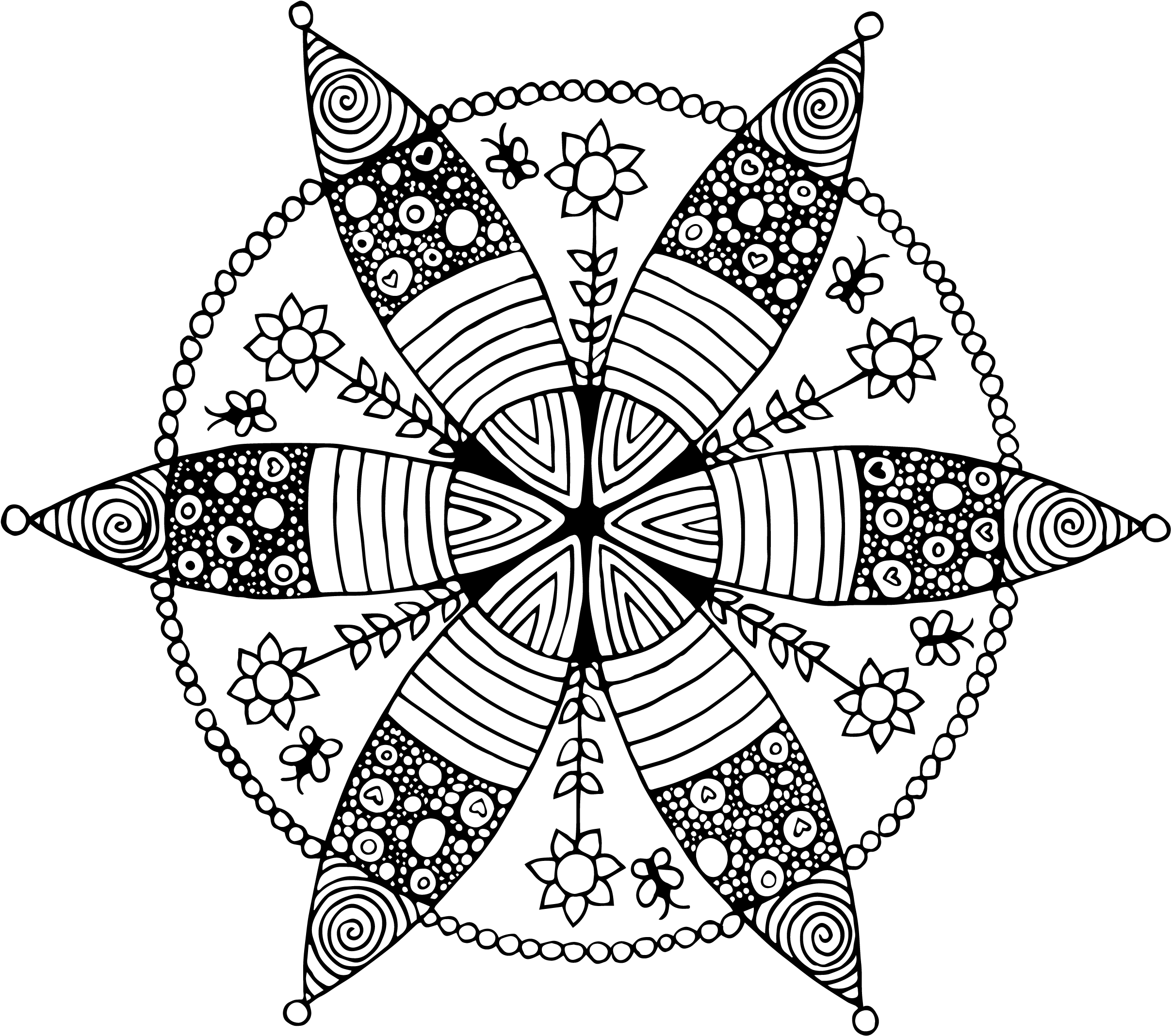 More Mandalas Skillshare Projects - Mandalas Made With Protractors (2550x2573), Png Download