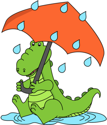 Alligator Sitting In The Rain - Rain Clip Art Free (427x500), Png Download