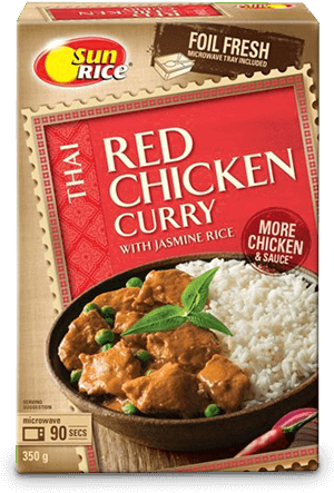 Red Chicken Curry With Jasmine Rice - Sunrice Thai Red Chicken Curry With Jasmine Rice 350g (309x444), Png Download