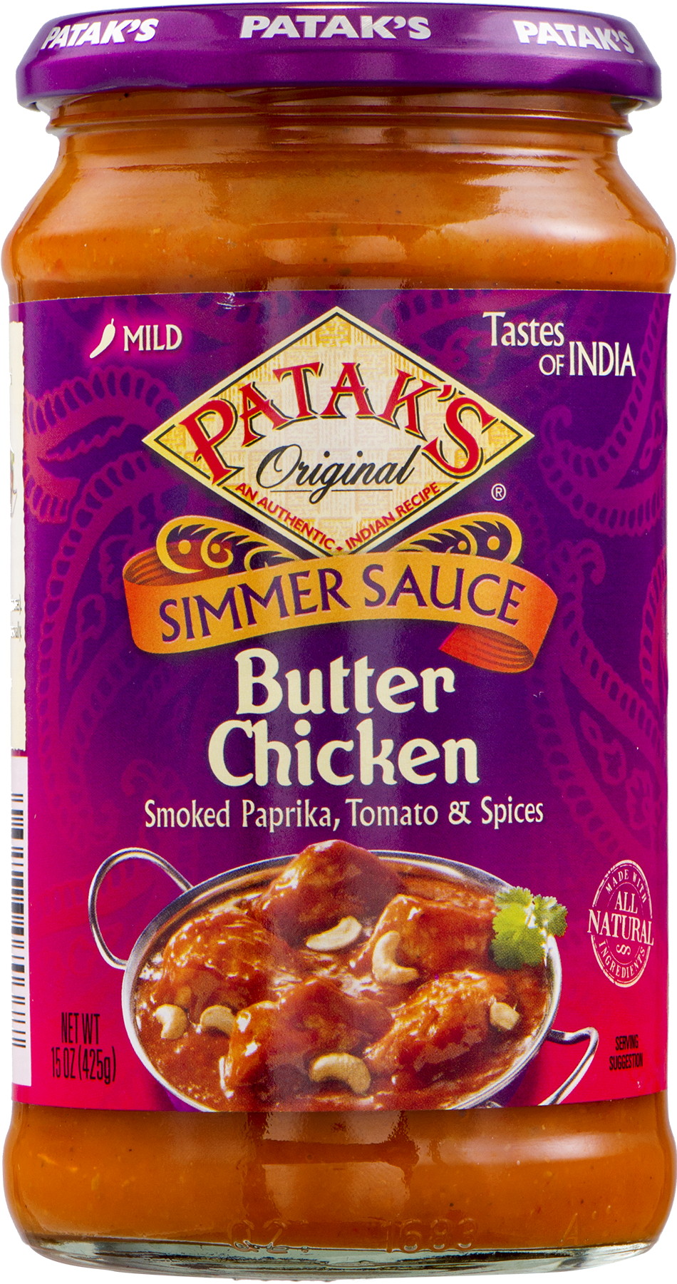 Patak's Tastes Of India Butter Chicken Simmer Sauce, - Pataks Simmer Sauce - Butter Chicken Curry - Mild - (1800x1800), Png Download