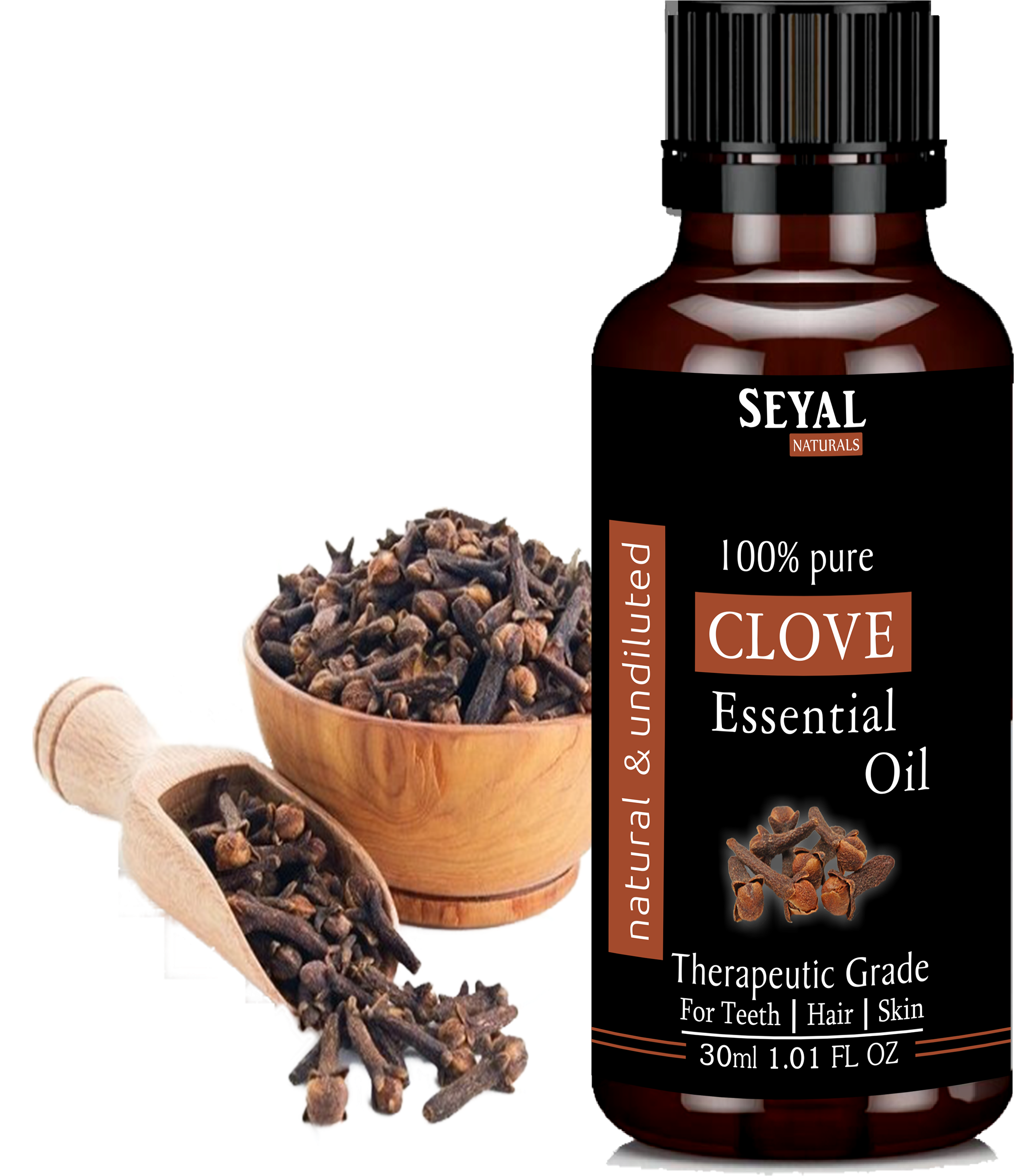 Seyal Clove Essential Oil 100% Pure & Natural Therapeutic - Beard Growth Oil From Trumen For Thicker, Soft And (2600x3300), Png Download