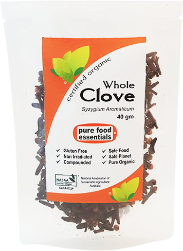 Organic Clove Whole 40g - Pure Food Essentials Organic Chilli Powder 80g (sachet) (500x500), Png Download