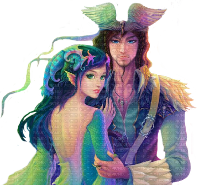 Love Couple Fantasy Venerotta - Fantasy Girl And Boy (400x376), Png Download
