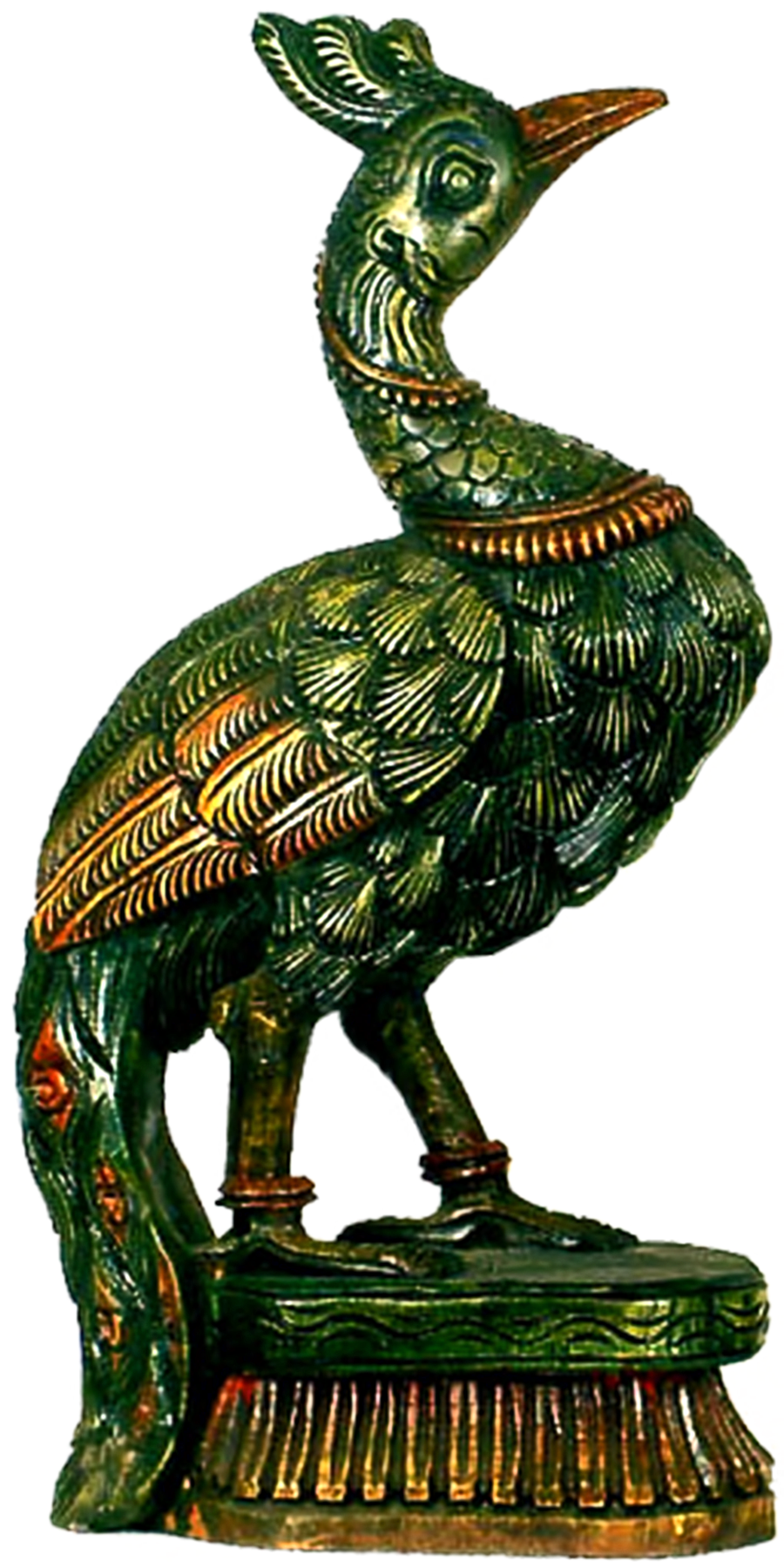 Gold Peacock Statue Png (900x1800), Png Download