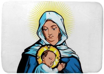 Vector Illustration Of Mother Mary With Jesus Christ - Society6 Mother Mary With Jesus Christ Slim Iphone (400x400), Png Download