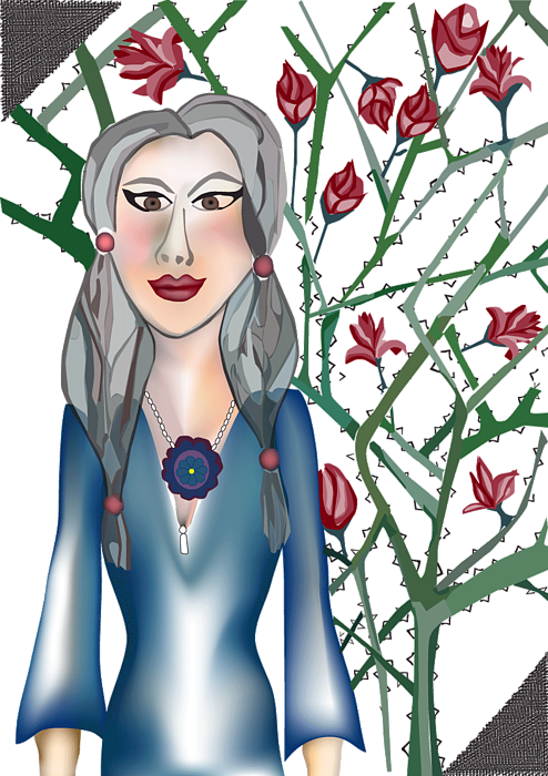 Bleed Area May Not Be Visible - Rosen Mit Weißdorn Karte (494x700), Png Download