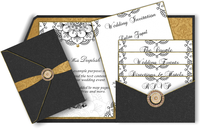 Hindu Wedding Invitation Cards Symbols Png ~ Yaseen - Funkon Flash Temporary Henna Lace Body Art Tattoo Sticker (670x447), Png Download