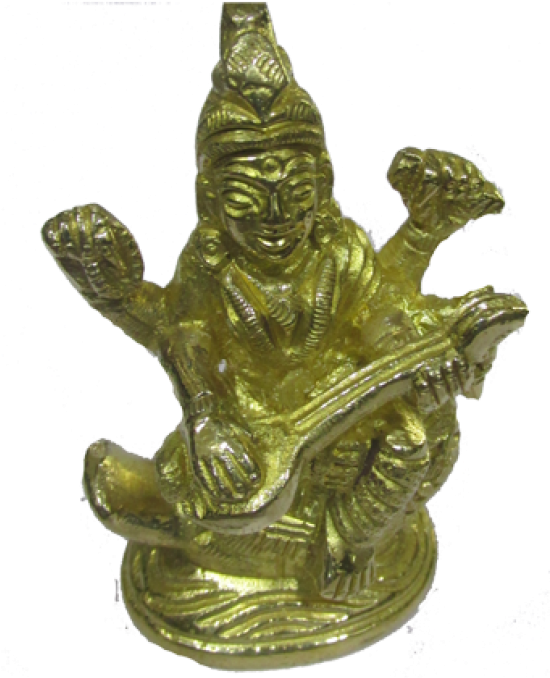 Goddess Saraswati Brass Idol - Saraswati (800x800), Png Download
