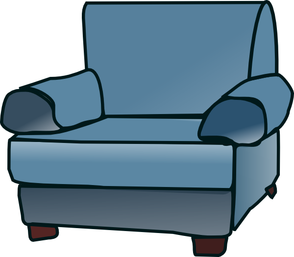 Sofa Armchair Furniture Chair Blue Arms Co - Chair Clip Art (388x340), Png Download
