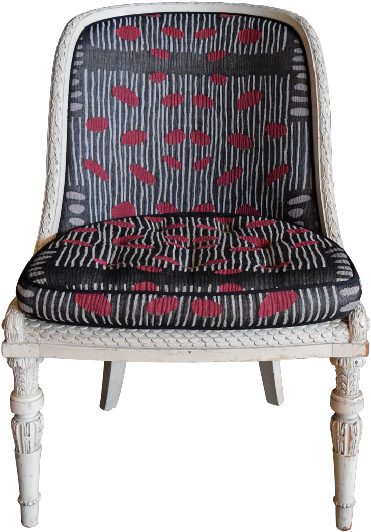 Antique Occasional Chair With Japanese Fabric Upholstery - Chair (1200x1200), Png Download