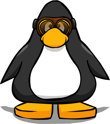 Goggles - Penguin From Club Penguin (376x424), Png Download