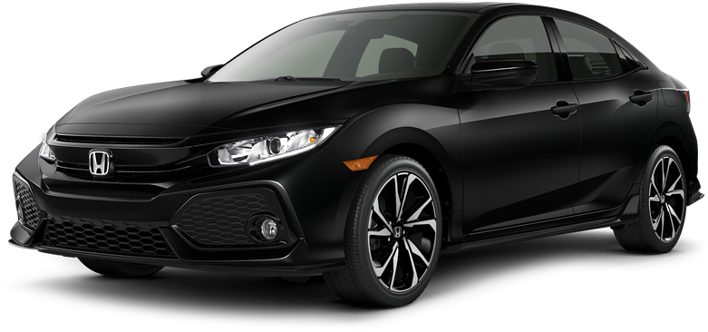 Black On Black Honda Civic 2018 Ex L (1000x738), Png Download