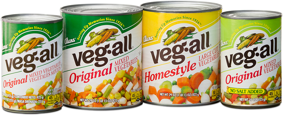 Product-cans - Veg-all Original Mixed Vegetables 29 Oz Can (1000x416), Png Download