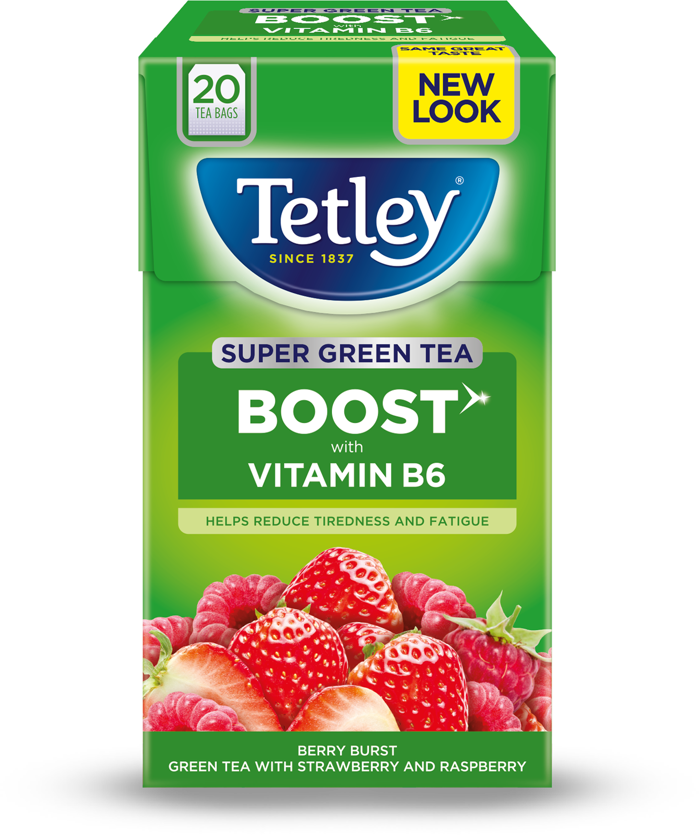 Super Green Boost Berry Burst - Tetley Extra Strong 75 Tea Bags (1773x1773), Png Download