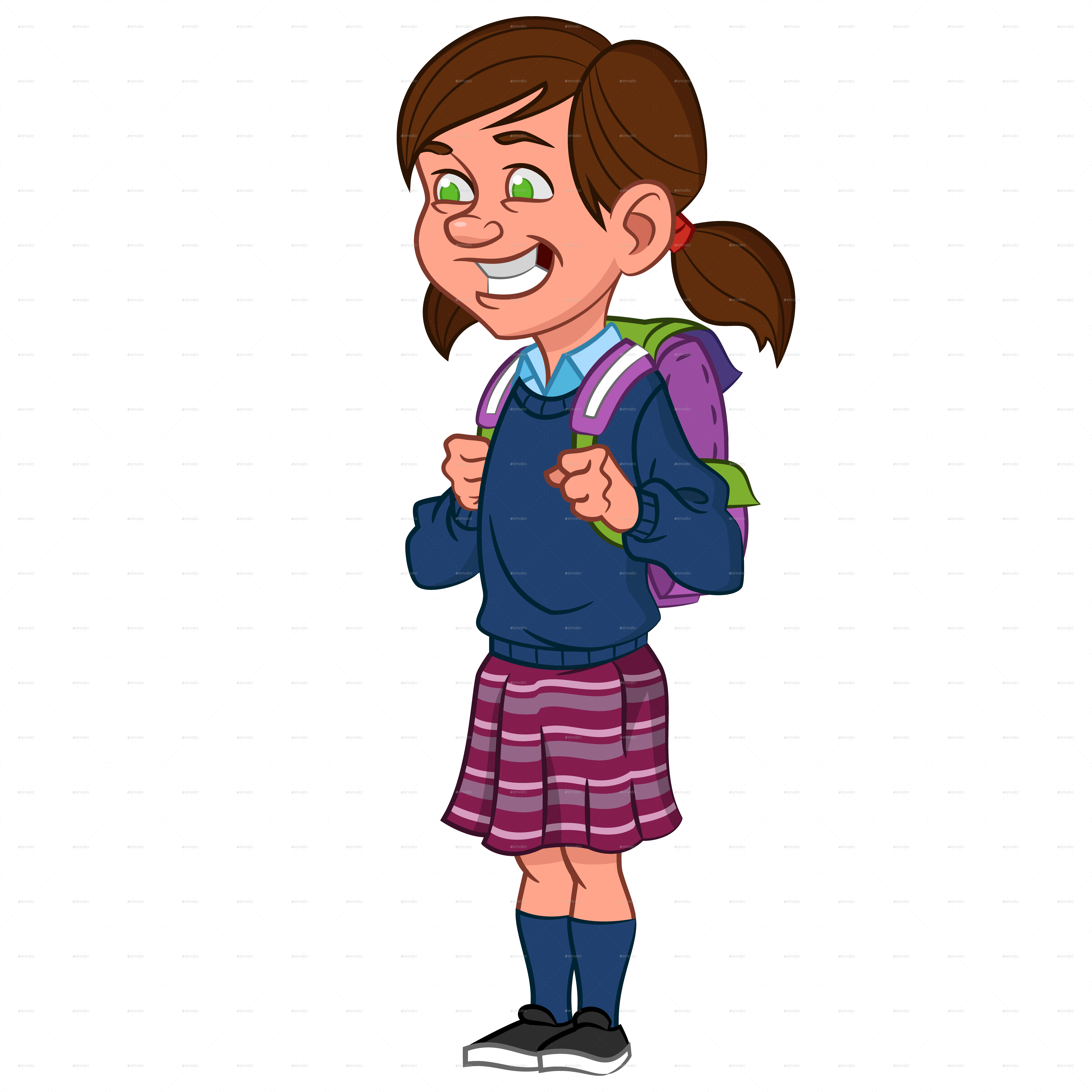 School Girl Clip Art - School Girl Png Clipart (6000x6000), Png Download