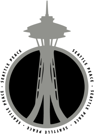 Seattle Peace Grayscale - Space Needle (545x705), Png Download