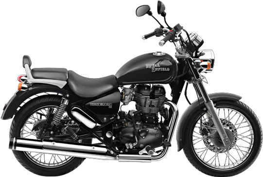 Motorcycle Clipart Bullet Bike - Royal Enfield Thunderbird 350 Black (600x463), Png Download