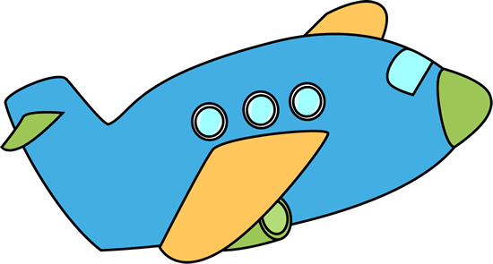 Blue Airplane Clip Art - Airplane Clipart Cute (550x295), Png Download