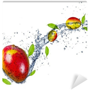 Mangos In Water Splash, Isolated On White Background - Eurographics Glasbild Healthy Kiwi 20 Cm X 20 Cm (400x400), Png Download