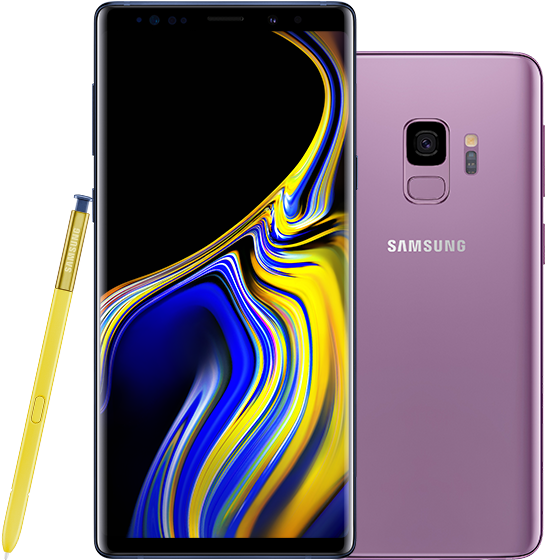 Ocean Blue Galaxy Note9 Standing With A Blue And Yellow - Samsung Galaxy Note 9 Png (720x752), Png Download
