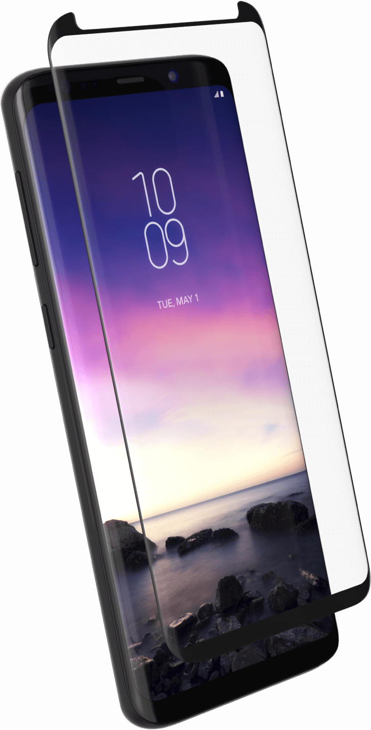 Invisibleshield Glass Curve Elite - Tempered Glass For Samsung S9 Png (726x1428), Png Download