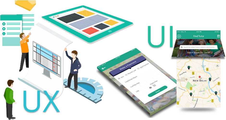 Ui Ux Design Development2 - Ui Ux Design Png (956x500), Png Download