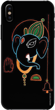 Colorful Ganpati Slim Back Cover For Apple Iphone X - Ganesha Clipart Neon (300x400), Png Download