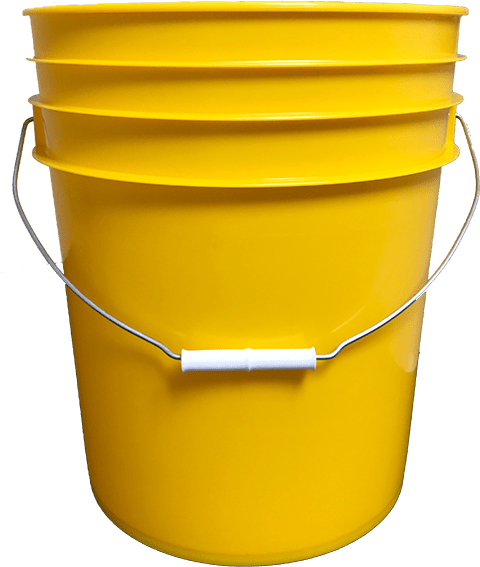 5 Gallon Round Plastic Bucket Yellow - Yellow Bucket (500x595), Png Download