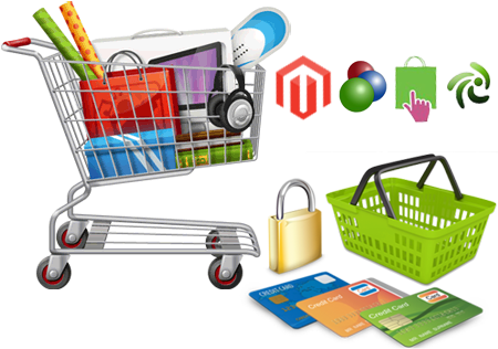 Ecommerce Web Development Company - Shopping Cart Png (450x400), Png Download