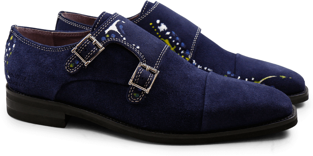 Lance 1 Suede Blue Color Drops Modica Black Monks - Slip-on Shoe (1024x1024), Png Download