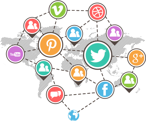 Vector Black And White Stock Benefits Of Betterlyf - Social Media Connecting Png (602x414), Png Download