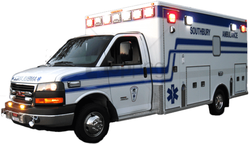Southbury Ambulance - Ambulance With Lights On Transparent (600x352), Png Download