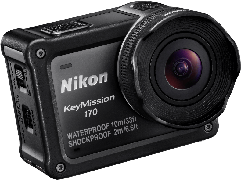 Nikon Clipart Camera Lense - Nikon Keymission 170 Wi-fi 4k Action Camera With 64gb (810x602), Png Download