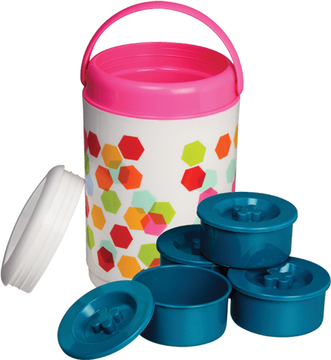 Tiffin Box 4 Bowel - Tiffin Box Png (500x600), Png Download