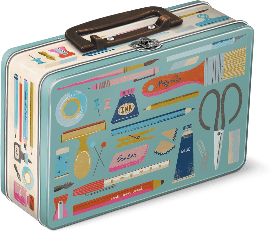 Art Lover Lunch Box Tins - Briefcase (1200x1200), Png Download