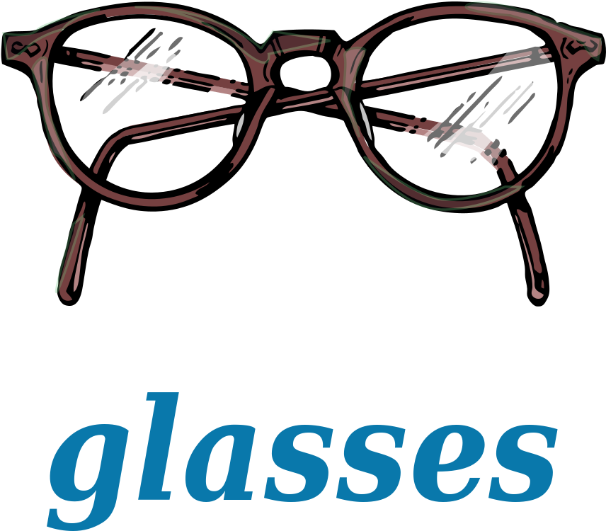 File - Wikivoc-glasses - Svg - Retro Cat Eye Glasses Aluminum License Plate (1024x1024), Png Download