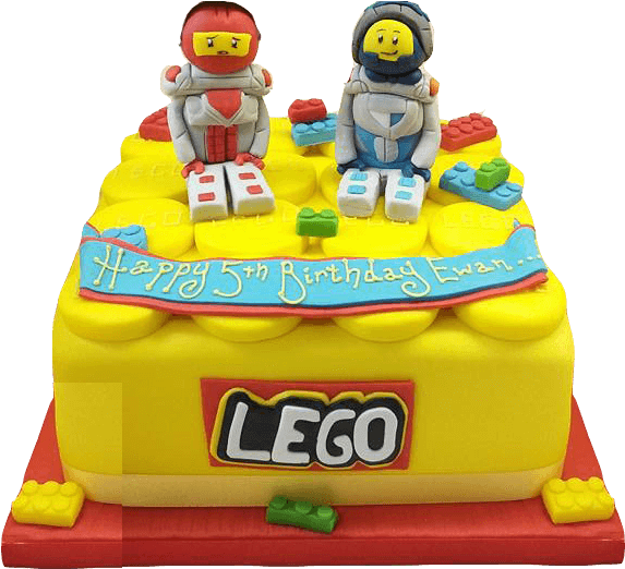 Lego Cake Png Graphic Library Library - Lego Birthday Cake Transparent Png (600x530), Png Download