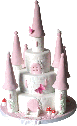 Also Around The Birthday Girls Castle Princess Castle - Princess Birthday Cake Png (308x500), Png Download
