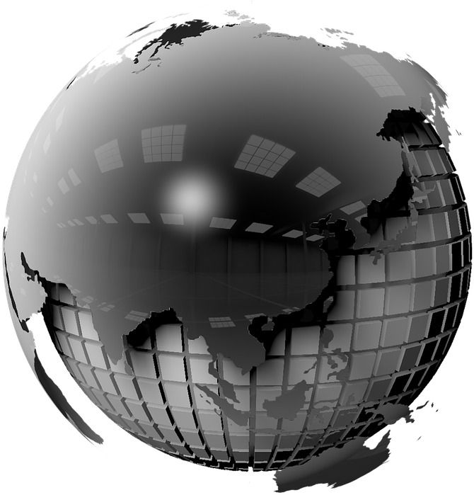 World Globe Earth - Globo Terrestre Bianco E Nero Png (1280x960), Png Download