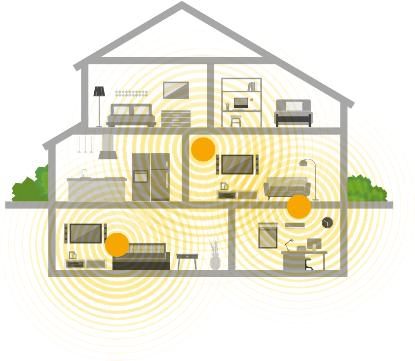 Coverage To Your Entire Home - Wi-fi (896x747), Png Download